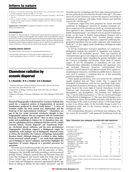 Chameleon Radiation by Oceanic Dispersal