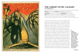 THE CABINET of DR. CALIGARI 1920 (Germany)