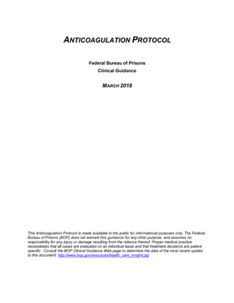 Anticoagulation Protocol