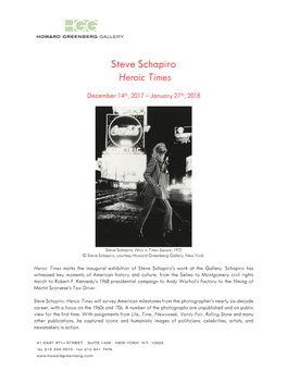Steve Schapiro Heroic Times