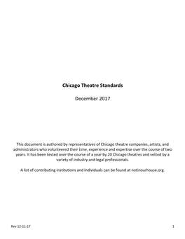Chicago Theatre Standards