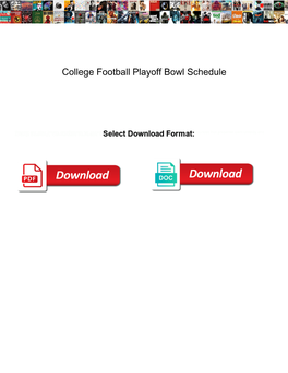 College Football Playoff Bowl Schedule