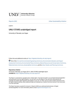 UNLV STARS Unabridged Report