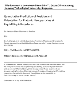 Quantitative Prediction of Position and Orientation for Platonic Nanoparticles at Liquid/Liquid Interfaces