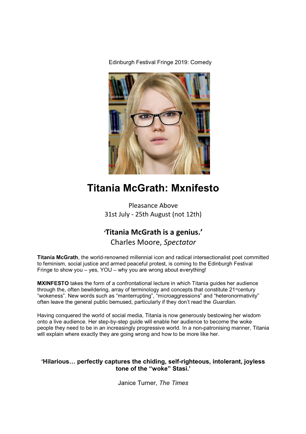 Titania Mcgrath: Mxnifesto