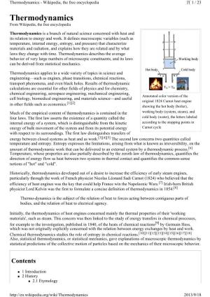 Thermodynamics - Wikipedia, the Free Encyclopedia 1 / 23