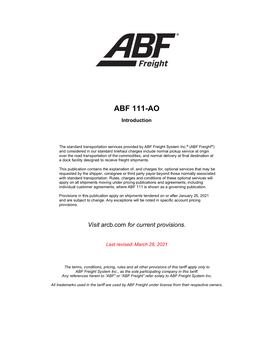ABF 111-AO Introduction