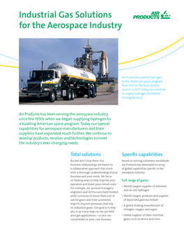 Industrial Gas Solutions for the Aerospace Industry