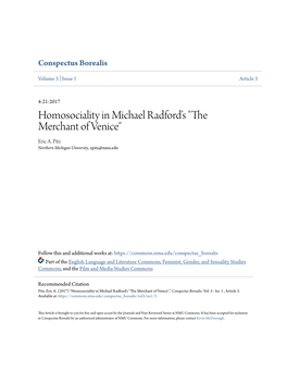 Homosociality in Michael Radford's "The Merchant of Venice"