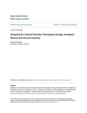 Designing for Cultural Diversity: Participatory Design, Immigrant Women and Shared Creativity