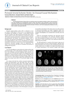 Perinatal Arterial Ischemic Stroke: an Unusual Causal Mechanism