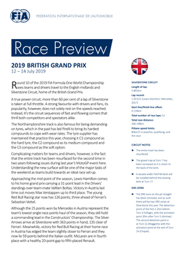2019 BRITISH GRAND PRIX 12 – 14 July 2019
