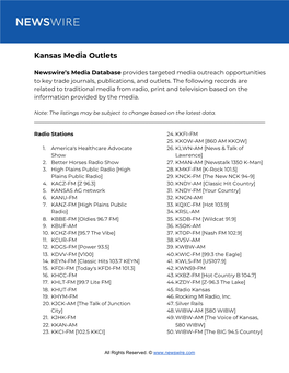 Kansas Media Outlets