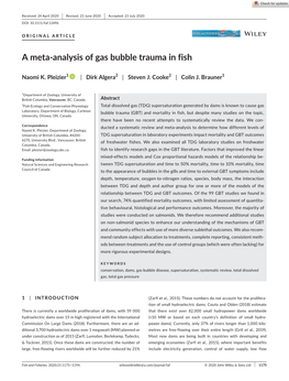 A Meta‐Analysis of Gas Bubble Trauma in Fish