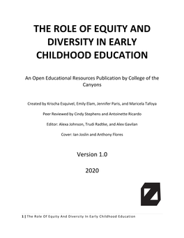 The Role of Equity and Diversity in Early Childhood Education