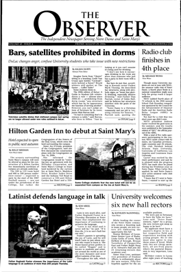 Bars, Satellites Prohibited in Donns Radio Club Dulac Changes Anger, Confuse University Students Who Take Issue with New Restrictions Finishes In