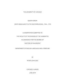 The University of Chicago Queer Honor