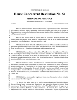 House Concurrent Resolution No. 54