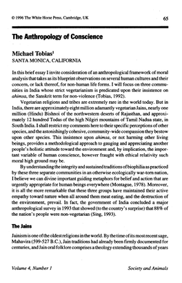 65 the Anthropology of Conscience Michael Tobias1 SANTA MONICA