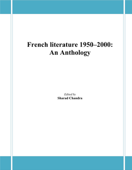 French Literature 1950–2000: an Anthology