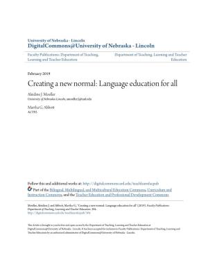 Creating a New Normal: Language Education for All Aleidine J