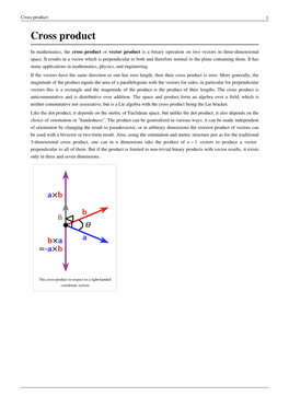 Cross Product 1 Cross Product