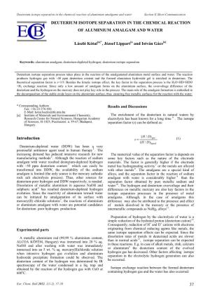 European Chemical Bulletin Vol 1, No 1-2 (2012)