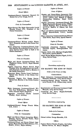 3824 Supplement to the London Gazette, 21 April, 1917