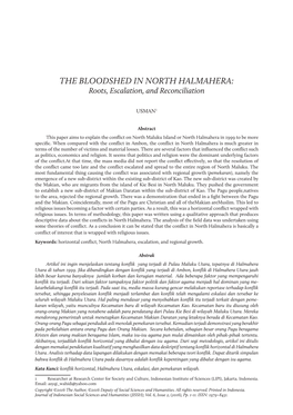 THE BLOODSHED in NORTH HALMAHERA: Roots, Escalation, and Reconciliation
