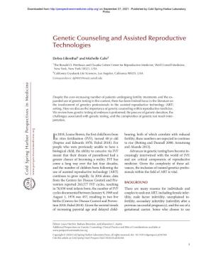 Genetic Counseling and Assisted Reproductive Technologies