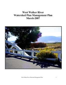 West Walker Watershed Management Plan