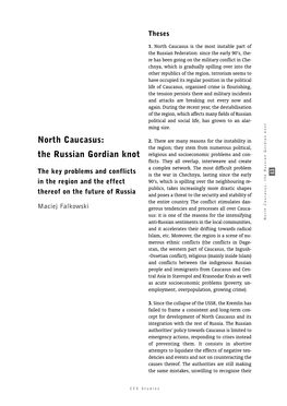 North Caucasus: the Russian Gordian Knot Abbreviations: N.O