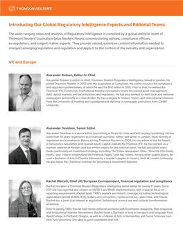 Our Global Regulatory Intelligence Experts and Editorial Teams