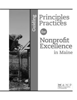 Guiding Principles + Practices for Nonprofit Excellence in Maine, Black and White Version