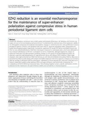 EZH2 Reduction Is an Essential Mechanoresponse for The