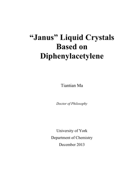 “Janus” Liquid Crystals Based on Diphenylacetylene