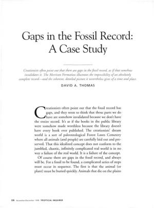 Gaps in the Fossil Record: a Case Study