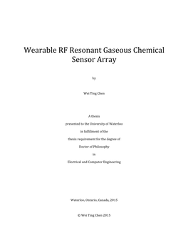Wearable RF Resonant Gaseous Chemical Sensor Array