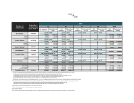 Number of Subscribers Subscribers at Beginning 2019