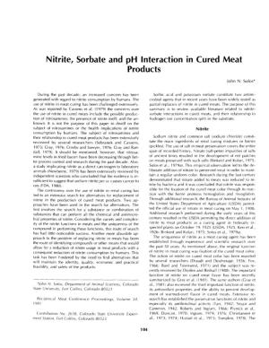 Nitrite, Sorbate and Ph Interaction in Cured Meat Products