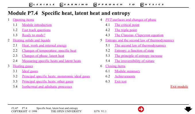 Module P7.4 Specific Heat, Latent Heat and Entropy