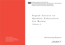 Equal Access to Quality Education for Roma, Volume 2