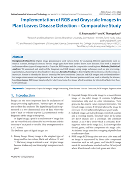 Implementation of RGB and Grayscale Images in Plant Leaves Disease Detection – Comparative Study
