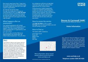 Devon and Cornwall SARC Exeter – Patient Leaflet