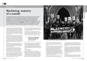 Blacklisting: Anatomy of a Scandal Relations Labour