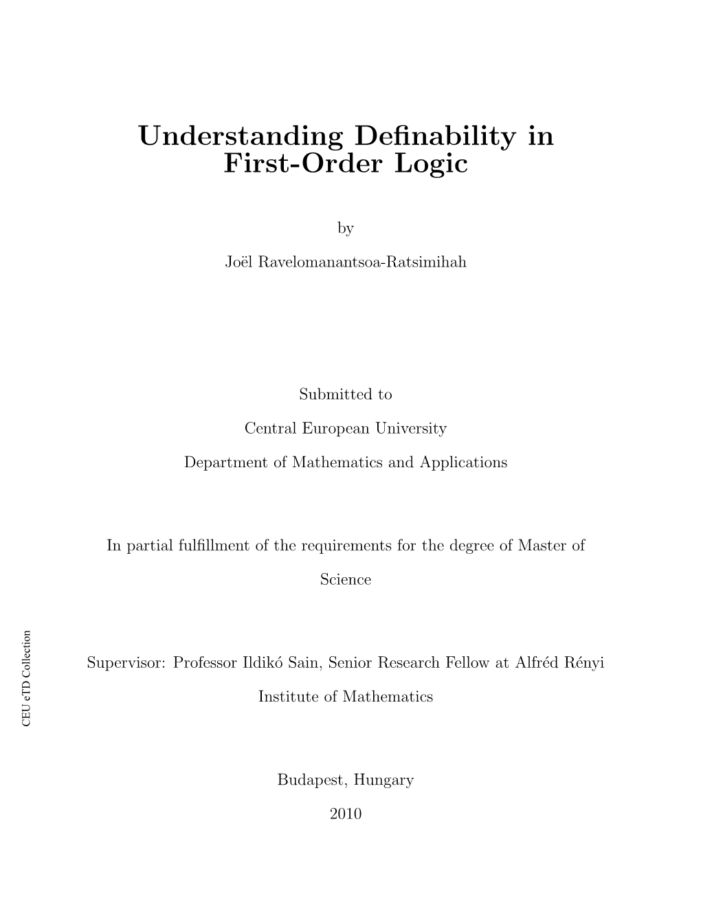 Understanding Definability in First-Order Logic