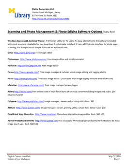 Scanning and Photo Management & Photo Editing Software Options