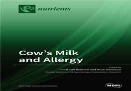 Cow's Milk and Allergy