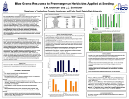 Blue Grama Response to Preemergence Herbicides Applied at Seeding S.M