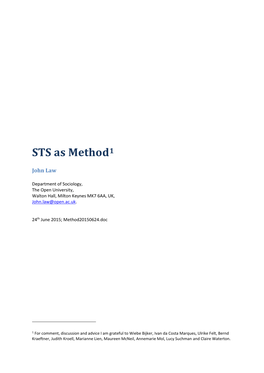STS As Method1